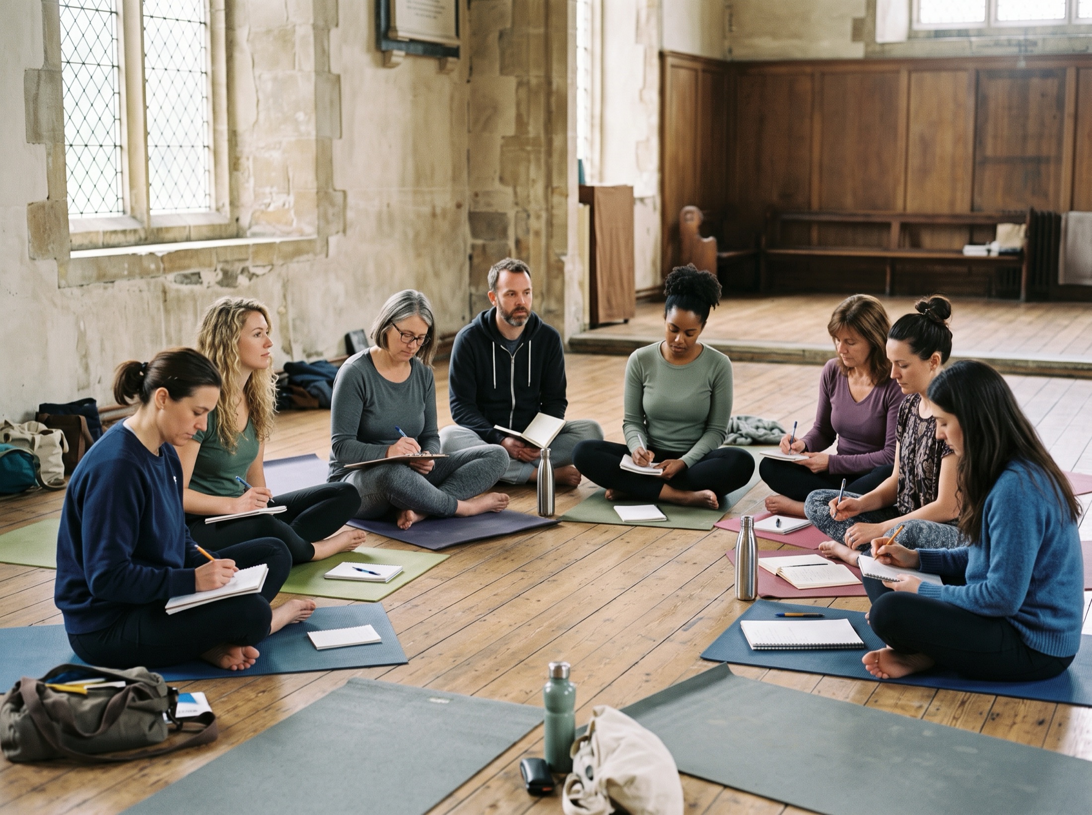 A teacher-training circle mid-session